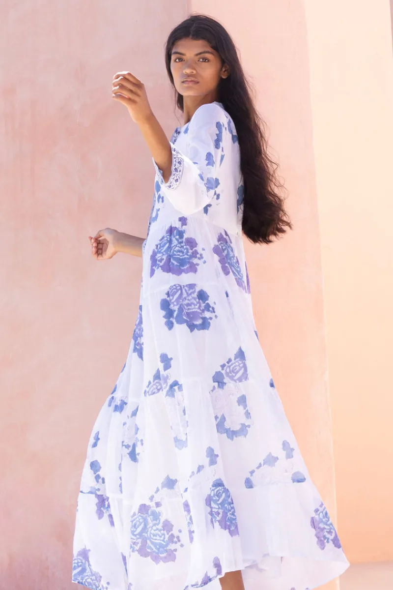 Oliphant 3/4 Button Maxi- Portofino Blue