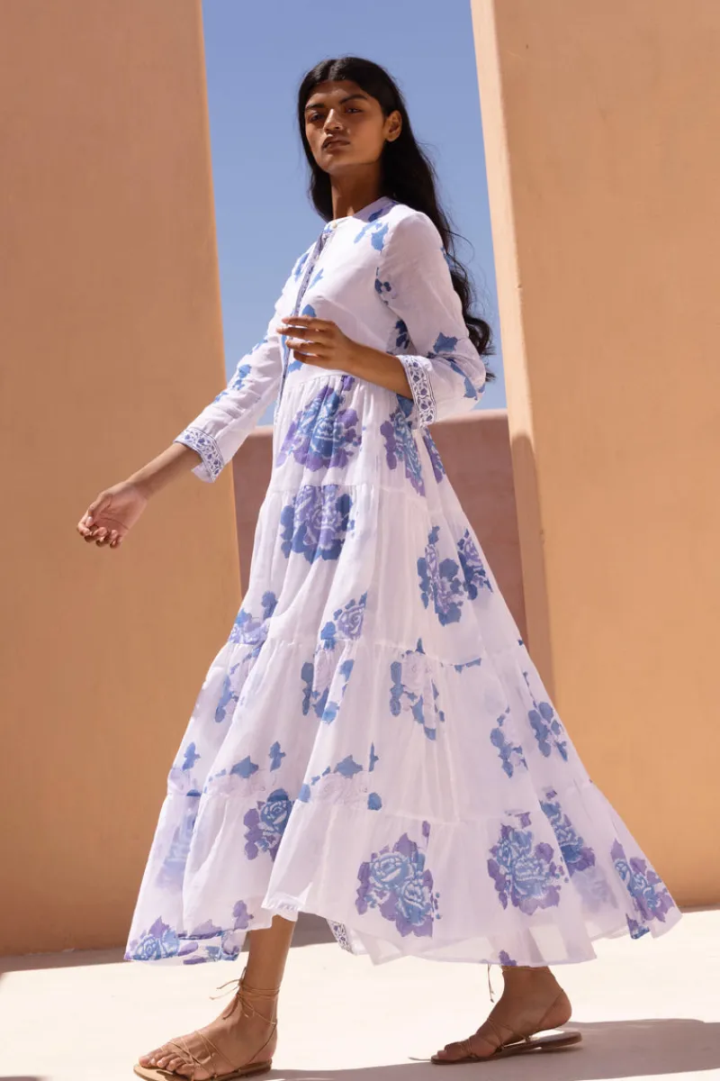 Oliphant 3/4 Button Maxi- Portofino Blue