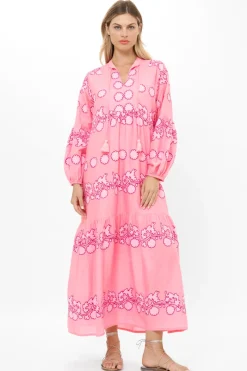 Oliphant Balloon Sleeve Maxi- Tangier Pink