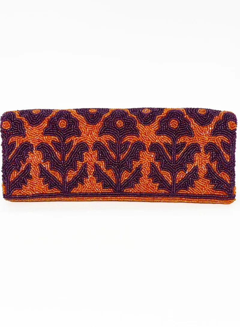 Oliphant Beaded Clutch- Marigold Orange