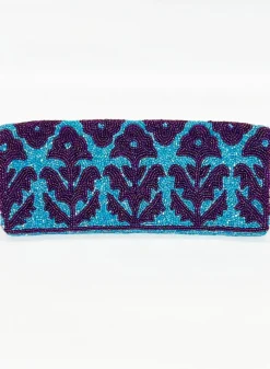 Oliphant Beaded Clutch- Marigold Purple Aqua