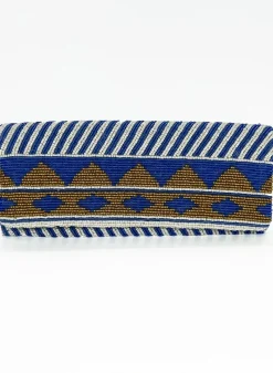 Oliphant Beaded Clutch- Mezcal Blue Gold