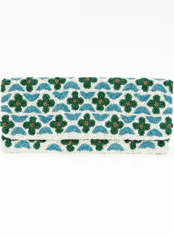 Oliphant Beaded Clutch- Veranda Blue Green