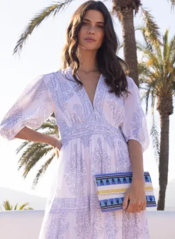 Oliphant Beaded Envelope- Mezcal Blue