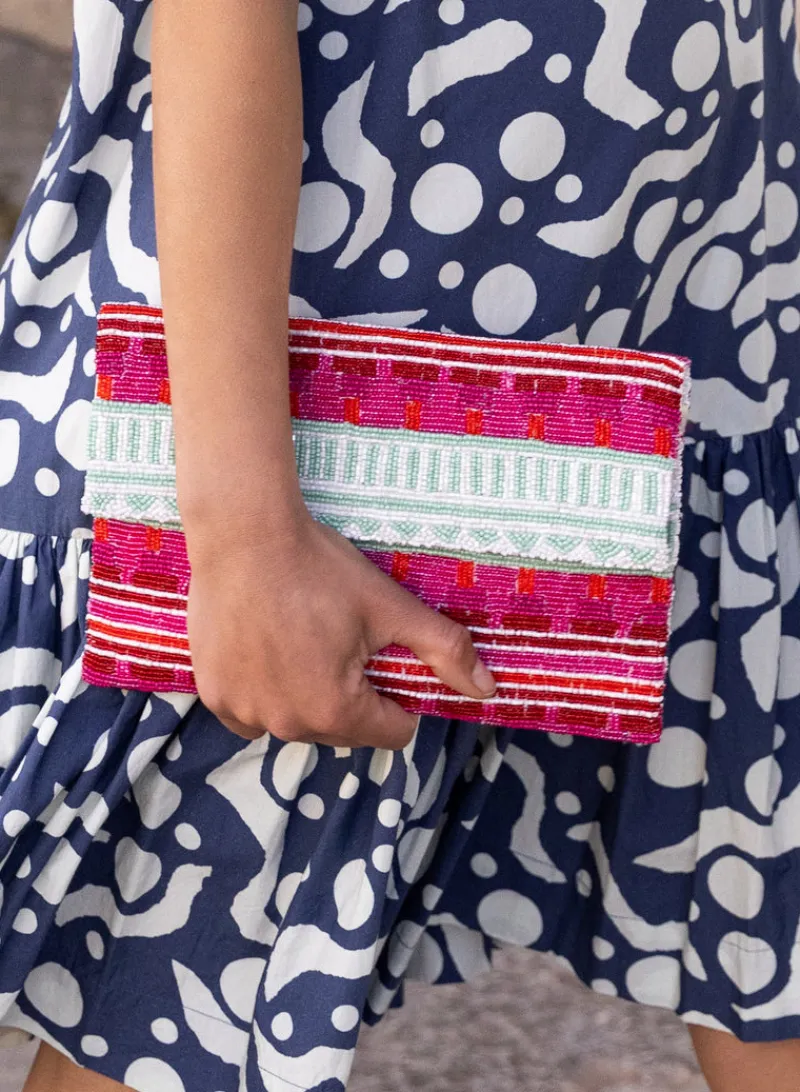 Oliphant Beaded Envelope- Mezcal Red