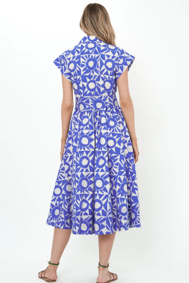 Oliphant Belted Shirt Dress- Eclipse Blue