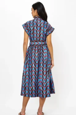 Oliphant Belted Shirt Dress Midi- Tulip Red