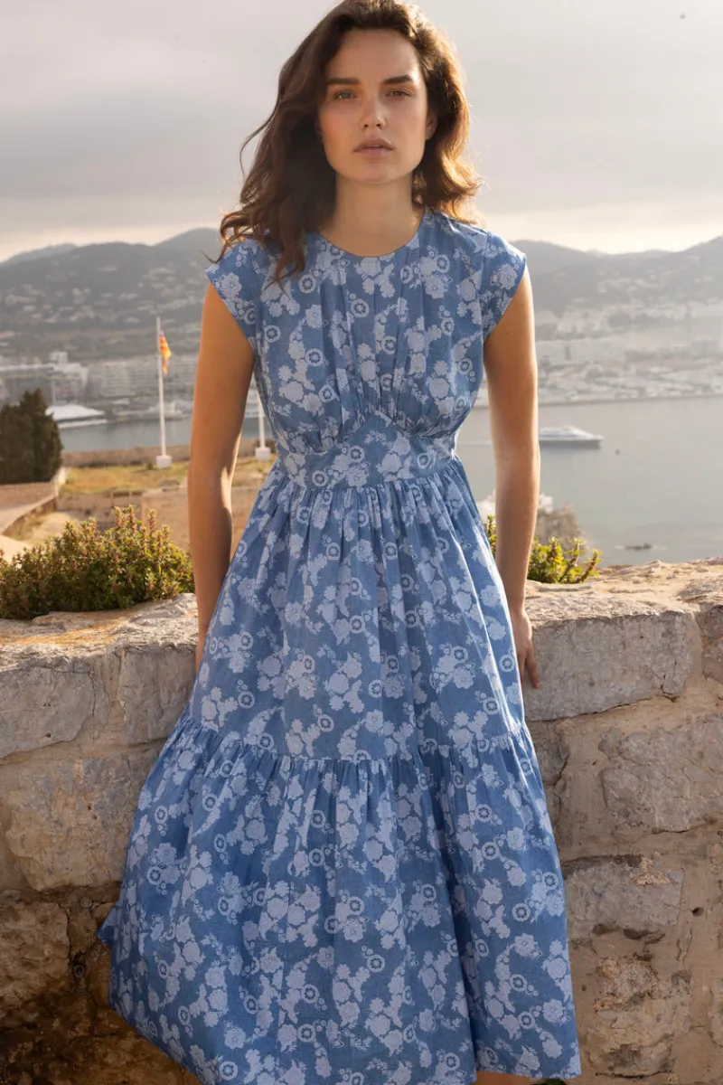 Oliphant Cap Sleeve Midi- Pretoria Navy