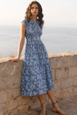 Oliphant Cap Sleeve Midi- Pretoria Navy