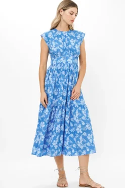 Oliphant Cap Sleeve Midi- Pretoria Navy