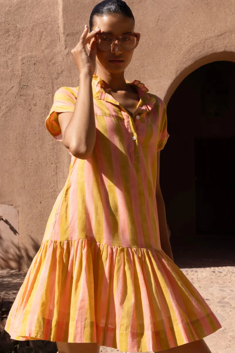 Oliphant Cap Sleeve Mini- Cabana Coral