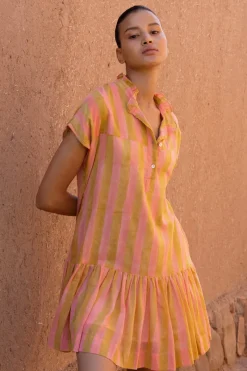 Oliphant Cap Sleeve Mini- Cabana Coral
