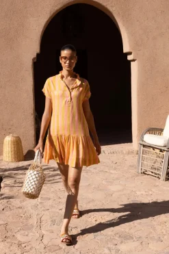 Oliphant Cap Sleeve Mini- Cabana Coral