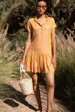 Oliphant Cap Sleeve Mini- Cabana Coral