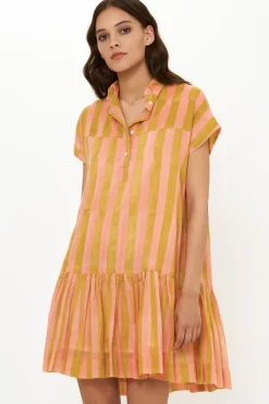 Oliphant Cap Sleeve Mini- Cabana Coral