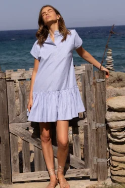Oliphant Cap Sleeve Mini- Chatham Blue