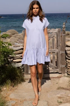 Oliphant Cap Sleeve Mini- Chatham Blue