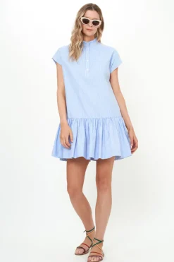 Oliphant Cap Sleeve Mini- Chatham Blue