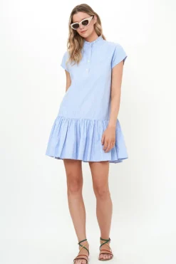 Oliphant Cap Sleeve Mini- Chatham Blue