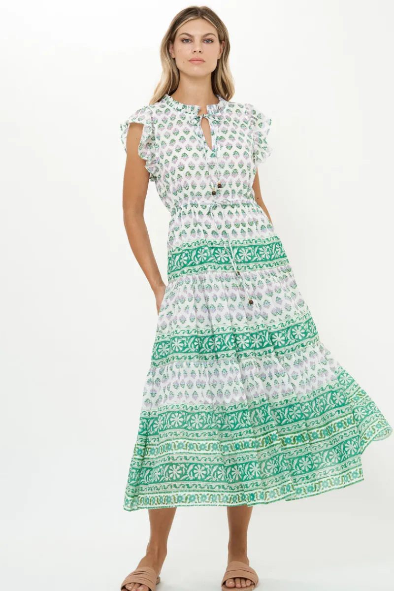Oliphant Cinched Flirty Midi- Bloom Lilac