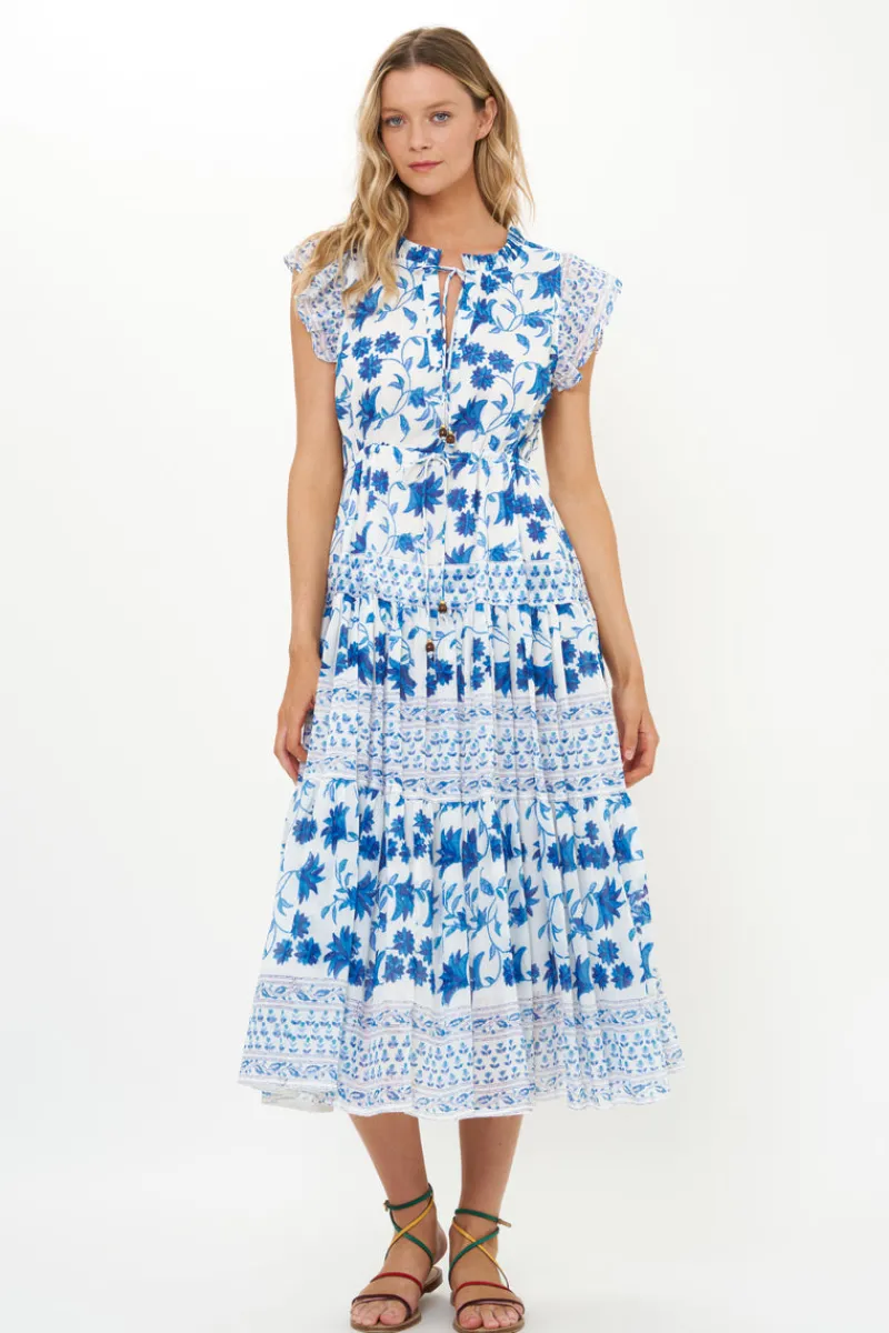 Oliphant Cinched Flirty Midi- Marion Blue