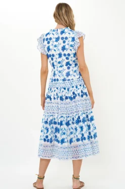 Oliphant Cinched Flirty Midi- Marion Blue