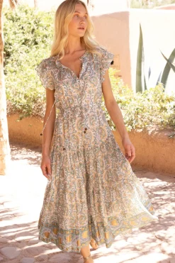 Oliphant Cinched Flirty Midi- Marseille Green