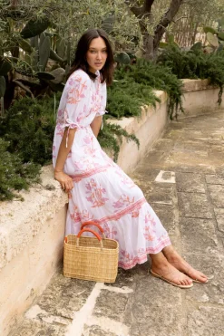 Oliphant Cinched Pintuck Maxi- Ostuni Coral