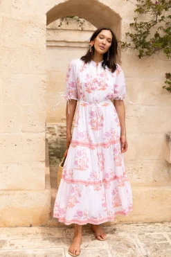 Oliphant Cinched Pintuck Maxi- Ostuni Coral