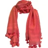 Oliphant Coral Tassel Scarf