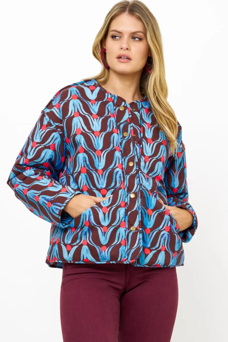 Oliphant Crewneck Puffer- Tulip Red
