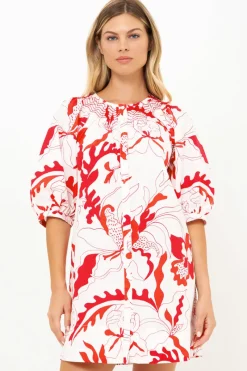 Oliphant Embroidered Button Mini- Orchid Red