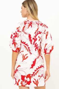 Oliphant Embroidered Button Mini- Orchid Red