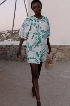 Oliphant Embroidered Button Mini- Orchid Green