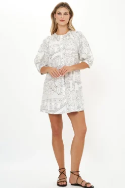 Oliphant Embroidered Button Mini- Roma White