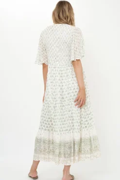Oliphant Flirty V-Neck Maxi- Juniper Olive