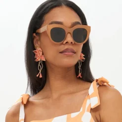 Oliphant Jardin Earrings- Coral