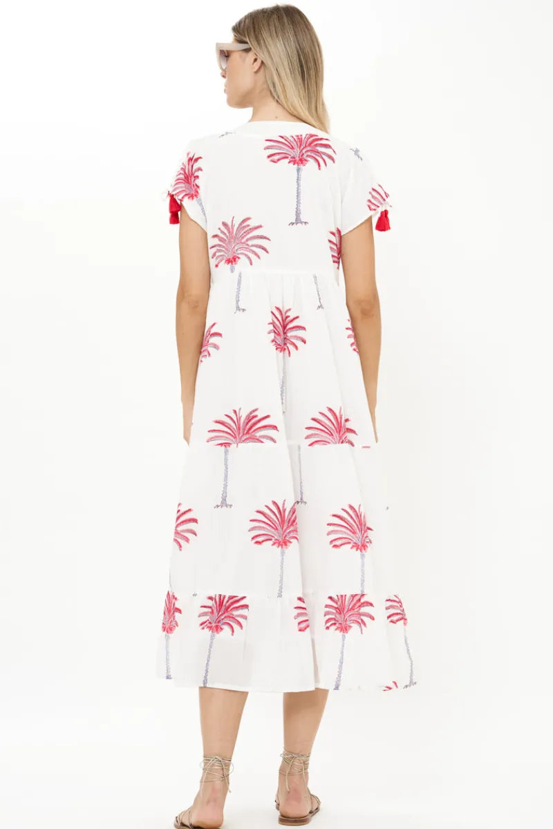 Oliphant Kaftan Midi- Canary Coral