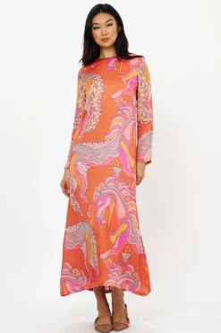 Oliphant Long Sleeve Shift Maxi- Arabia Toffee