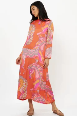 Oliphant Long Sleeve Shift Maxi- Arabia Toffee