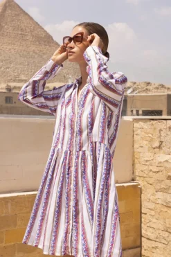 Oliphant Long Sleeve Shirt Dress Mini- Haveli Peri