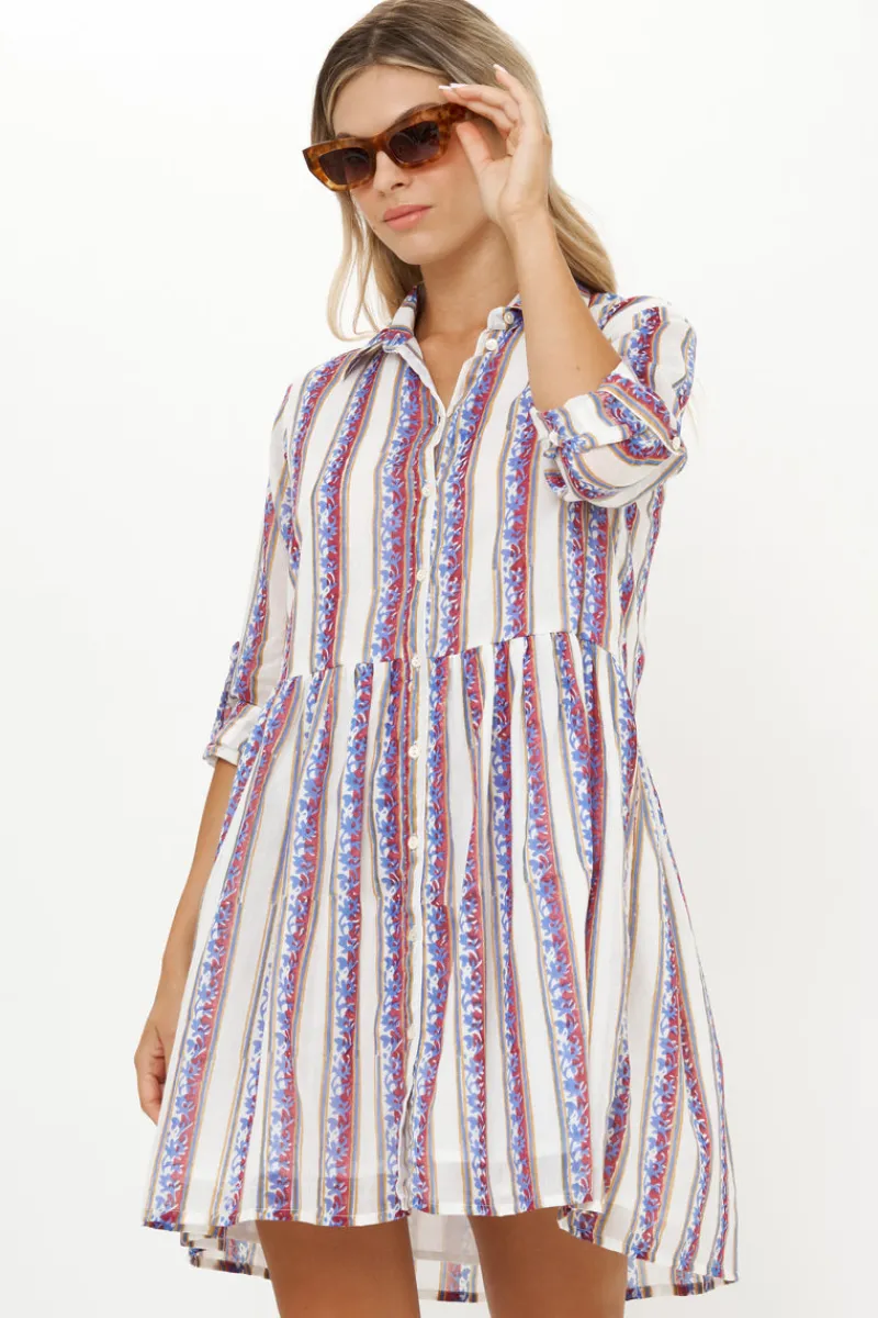 Oliphant Long Sleeve Shirt Dress Mini- Haveli Peri