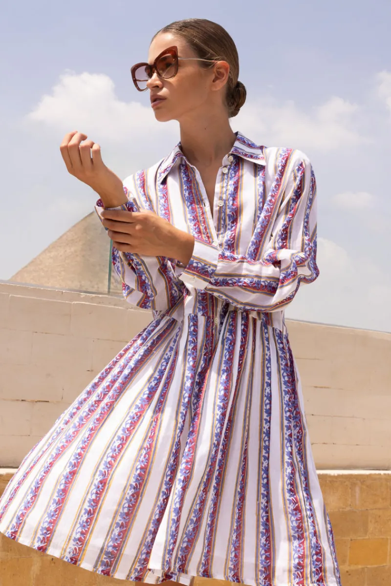 Oliphant Long Sleeve Shirt Dress Mini- Haveli Peri