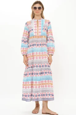 Oliphant Long Sleeve Yoke Maxi- Casablanca Multi
