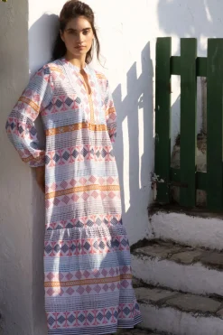 Oliphant Long Sleeve Yoke Maxi- Casablanca Multi