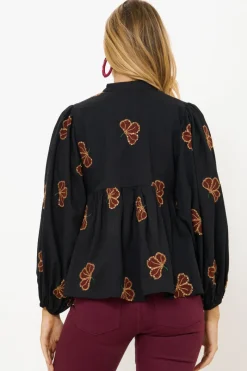 Oliphant Mandarin Balloon Top- Almay Black