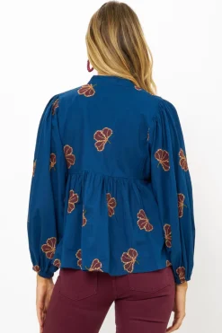 Oliphant Mandarin Balloon Top- Almay Blue