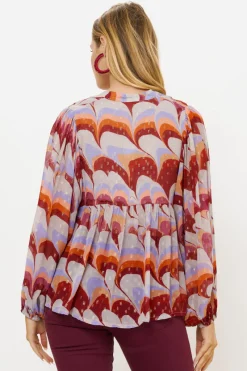 Oliphant Mandarin Balloon Top- Venice Cognac