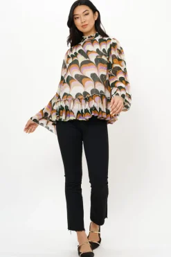 Oliphant Peplum Blouse- Venice Lime