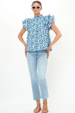 Oliphant Pintuck Ruffle Top- Lingon Wine